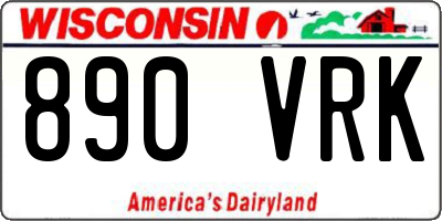 WI license plate 890VRK