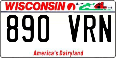 WI license plate 890VRN