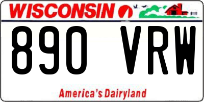 WI license plate 890VRW