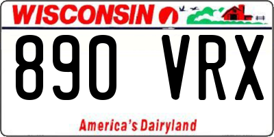 WI license plate 890VRX