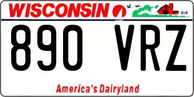 WI license plate 890VRZ