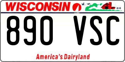WI license plate 890VSC