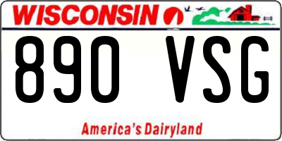 WI license plate 890VSG