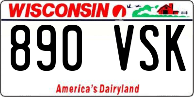 WI license plate 890VSK