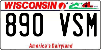 WI license plate 890VSM