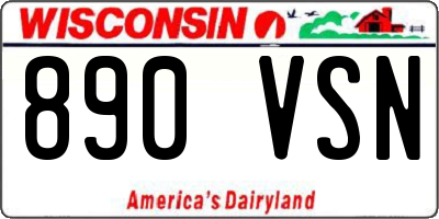 WI license plate 890VSN