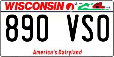 WI license plate 890VSO