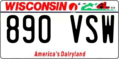WI license plate 890VSW