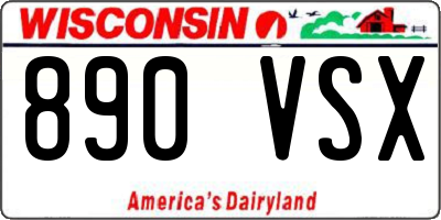 WI license plate 890VSX