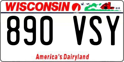 WI license plate 890VSY