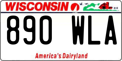 WI license plate 890WLA