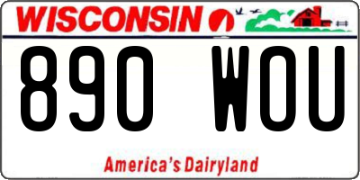 WI license plate 890WOU