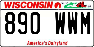 WI license plate 890WWM