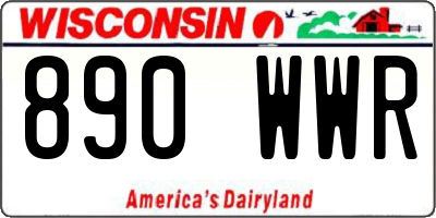WI license plate 890WWR