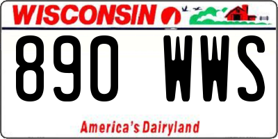 WI license plate 890WWS