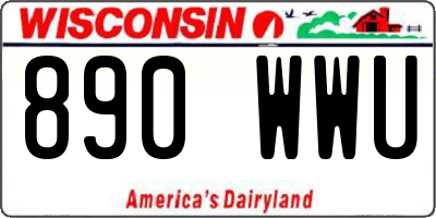 WI license plate 890WWU