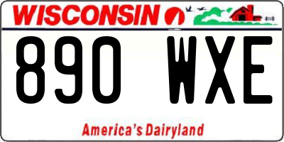 WI license plate 890WXE