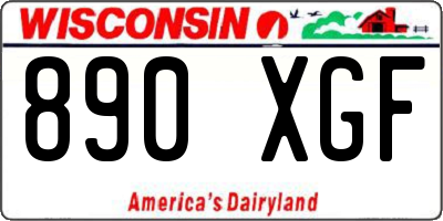 WI license plate 890XGF