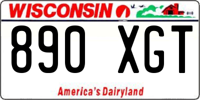 WI license plate 890XGT
