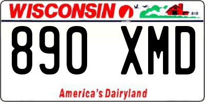 WI license plate 890XMD