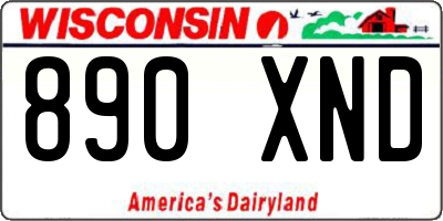 WI license plate 890XND