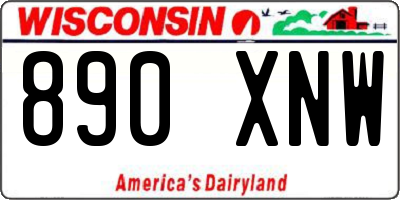 WI license plate 890XNW