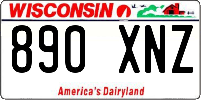 WI license plate 890XNZ