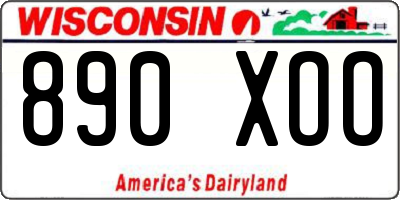 WI license plate 890XOO