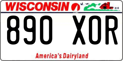 WI license plate 890XOR
