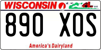 WI license plate 890XOS