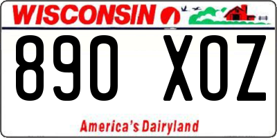 WI license plate 890XOZ