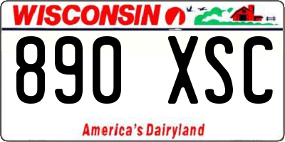WI license plate 890XSC