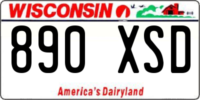 WI license plate 890XSD