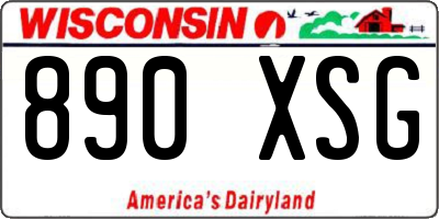 WI license plate 890XSG