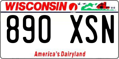 WI license plate 890XSN