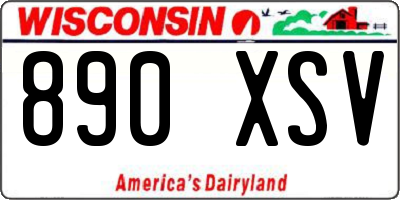 WI license plate 890XSV