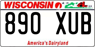 WI license plate 890XUB