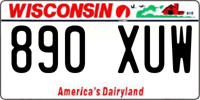 WI license plate 890XUW