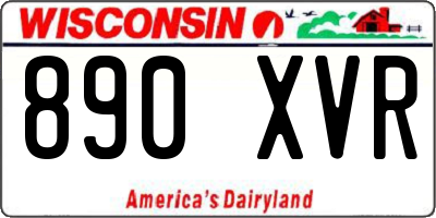 WI license plate 890XVR