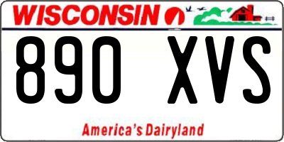 WI license plate 890XVS