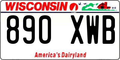 WI license plate 890XWB