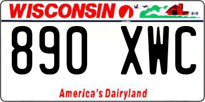 WI license plate 890XWC
