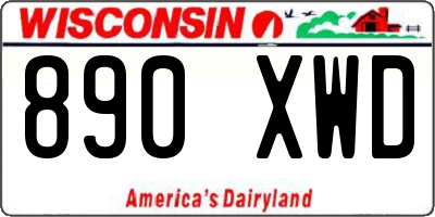 WI license plate 890XWD
