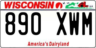 WI license plate 890XWM