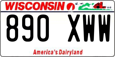 WI license plate 890XWW