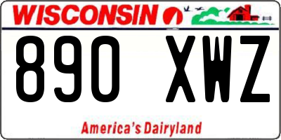 WI license plate 890XWZ