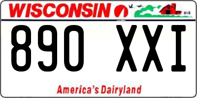 WI license plate 890XXI