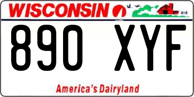 WI license plate 890XYF