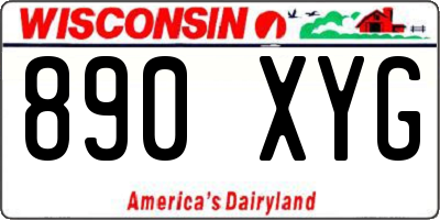 WI license plate 890XYG