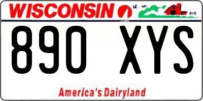 WI license plate 890XYS